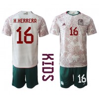 Mexiko Hector Herrera #16 Vonkajší Detský futbalový dres MS 2022 Krátky Rukáv (+ trenírky)